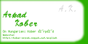 arpad kober business card